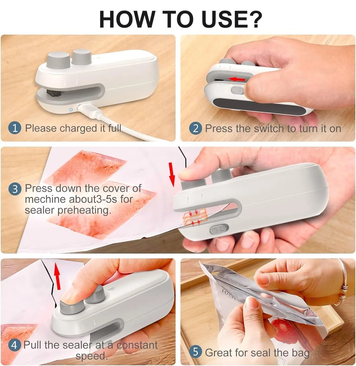 Mini Seal Machine Magnetic Heat Sealing & Cutting