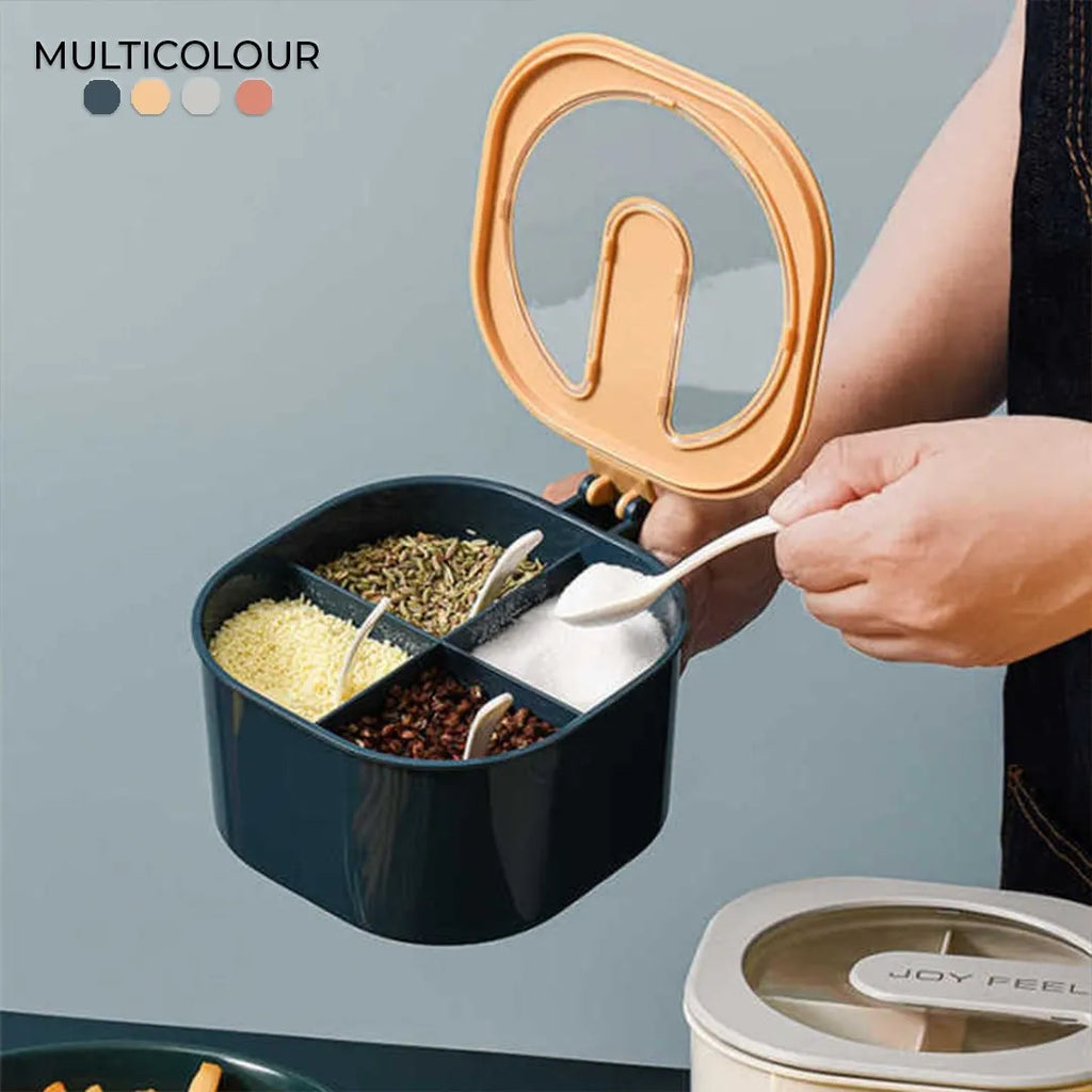 Spice Box 4-in-1 Partitioned Organizer Kitchen Square Box